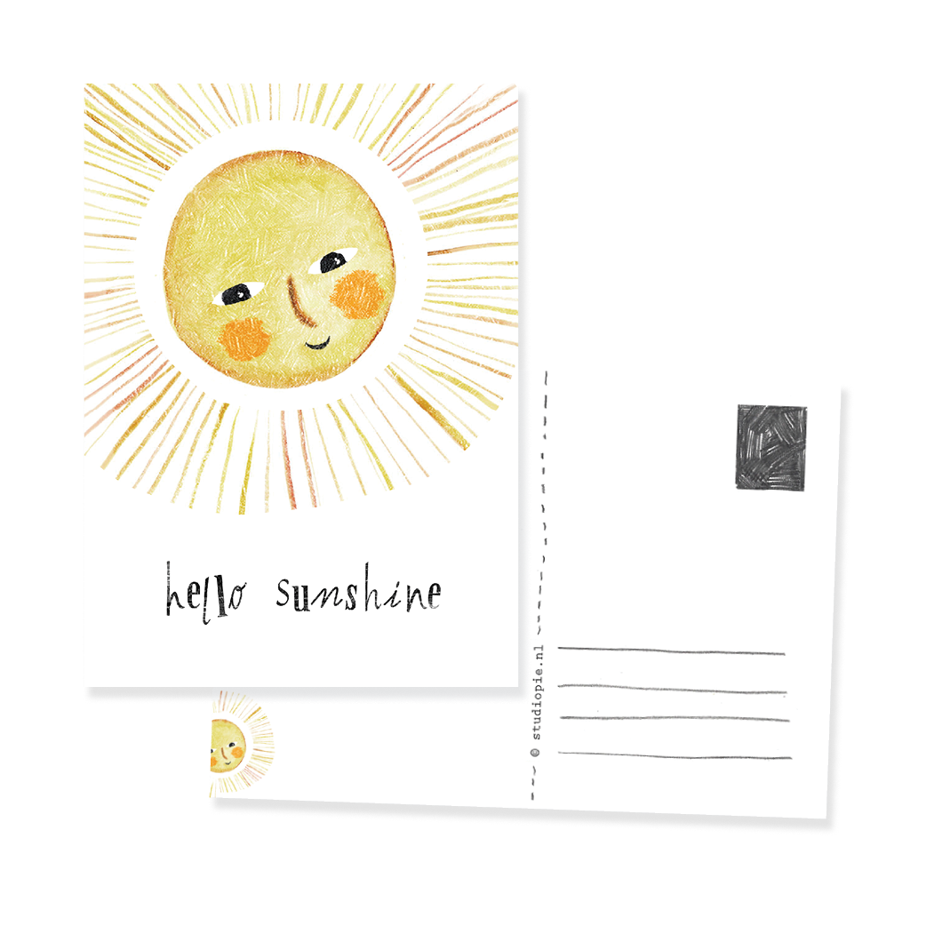 Ansichtkaart Zon Hello Sunshine (B2B)