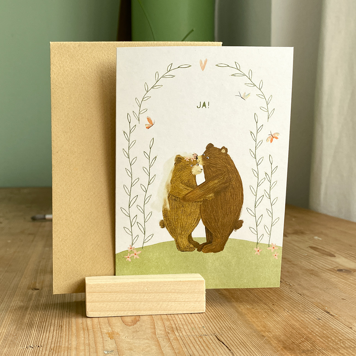 Wenskaart Huwelijk beren die trouwen