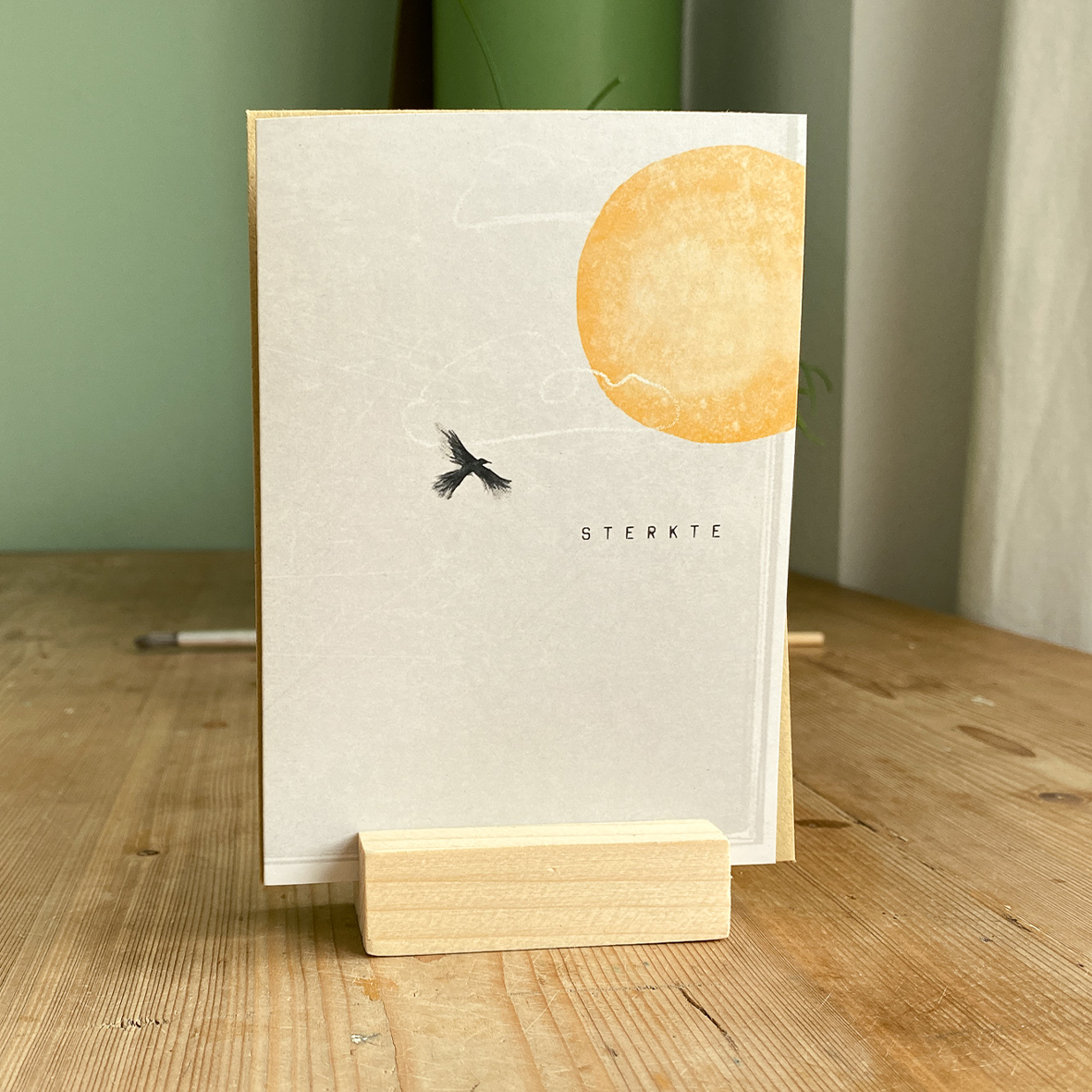 Wenskaart Ondergaande zon sterkte