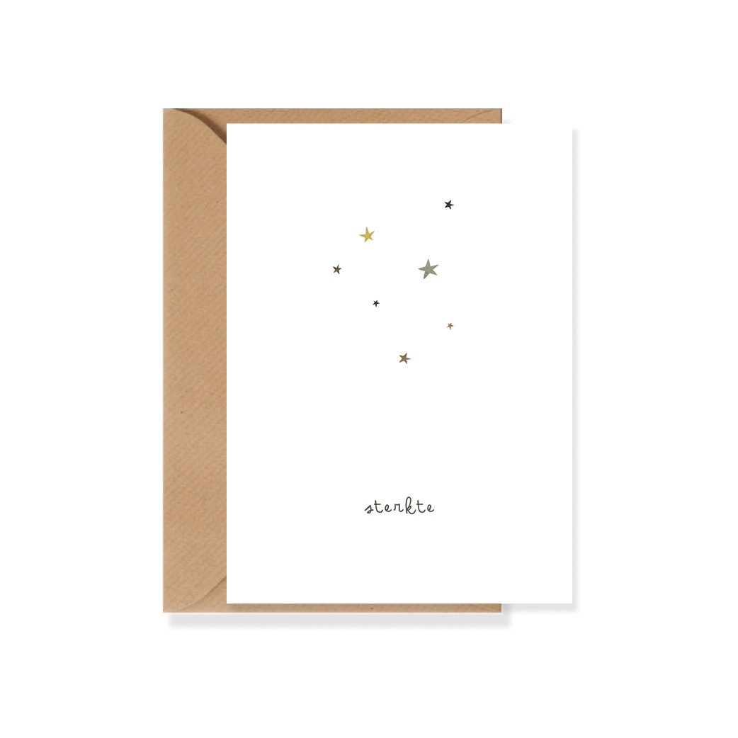 Kaartje condoleance Sterretje met envelop