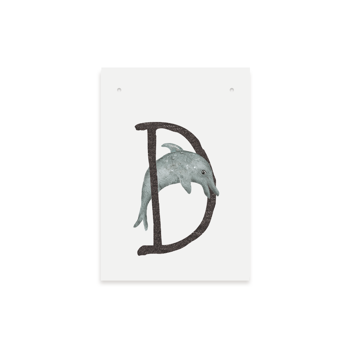 Letterkaartje D van Dolfijn