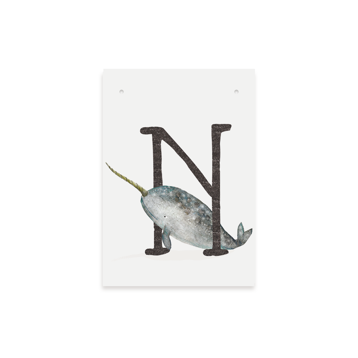 Letterkaartje N van Narwal