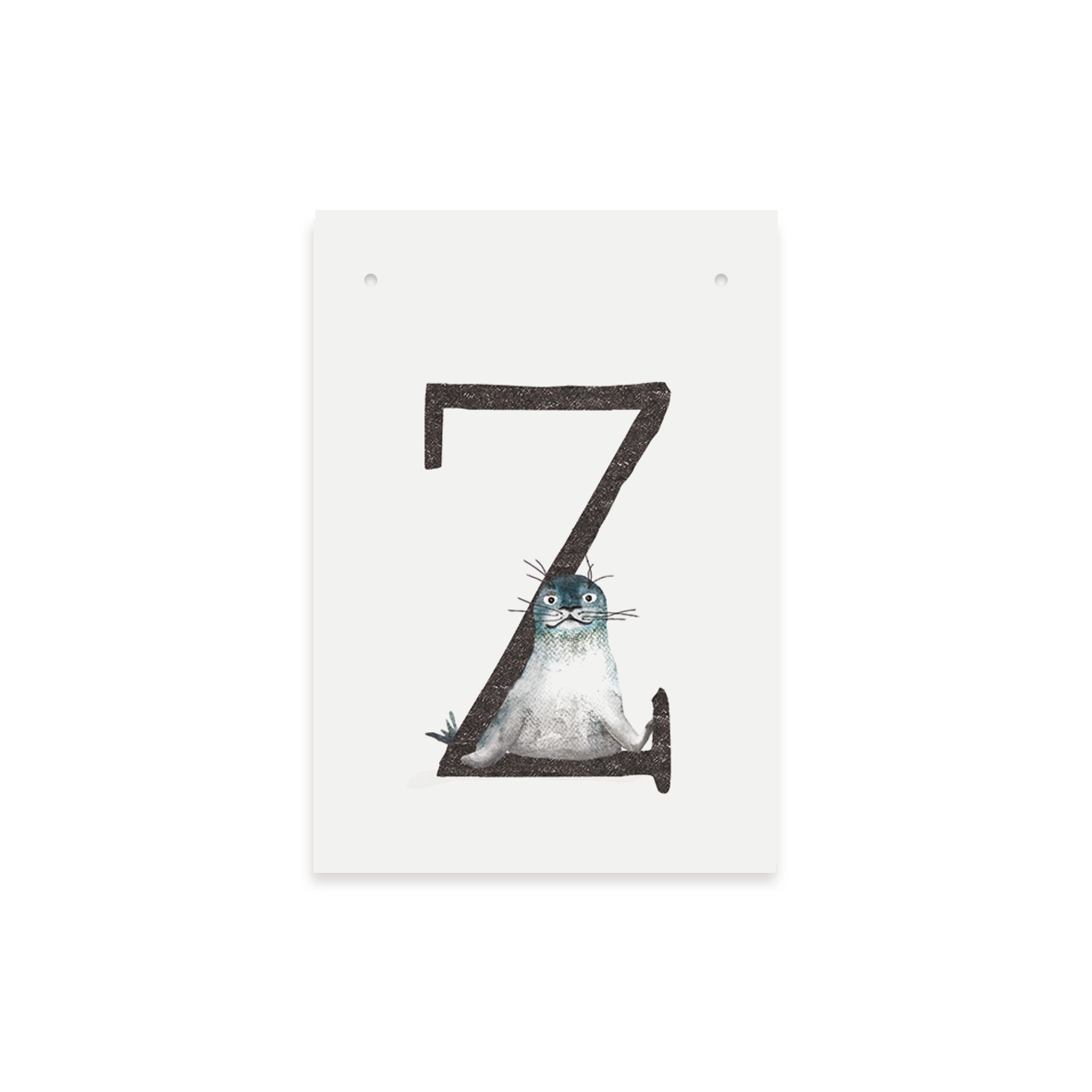 Letterkaartje Z van Zeehond
