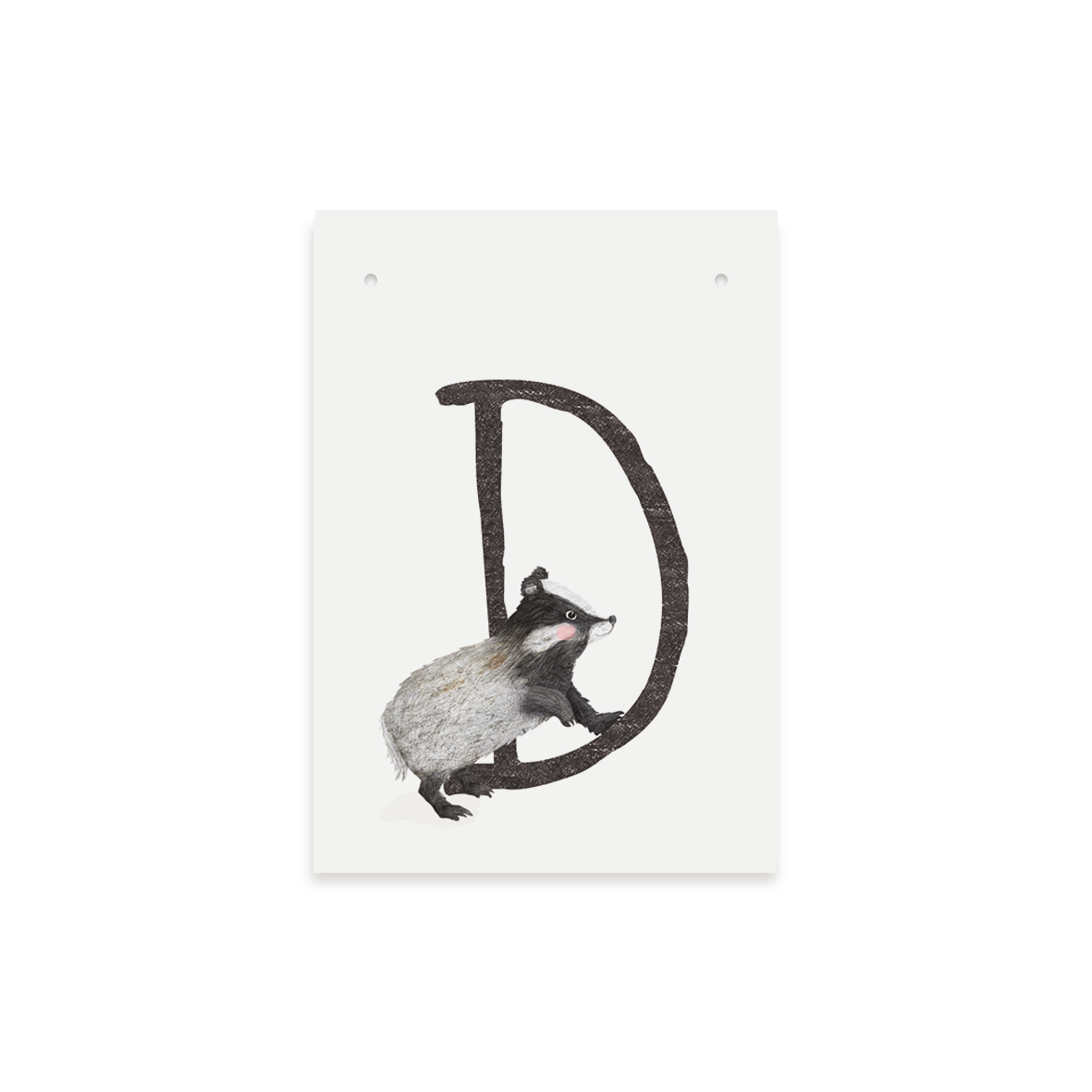 Letterkaartje D van Das