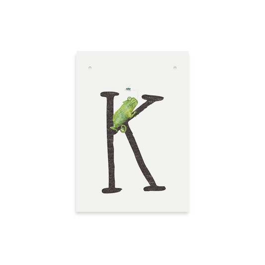 Letterkaartje K van Kameleon