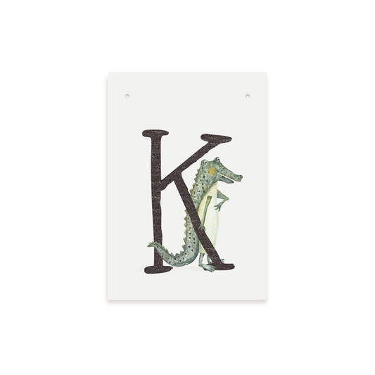 Letterkaartje K van Krokodil
