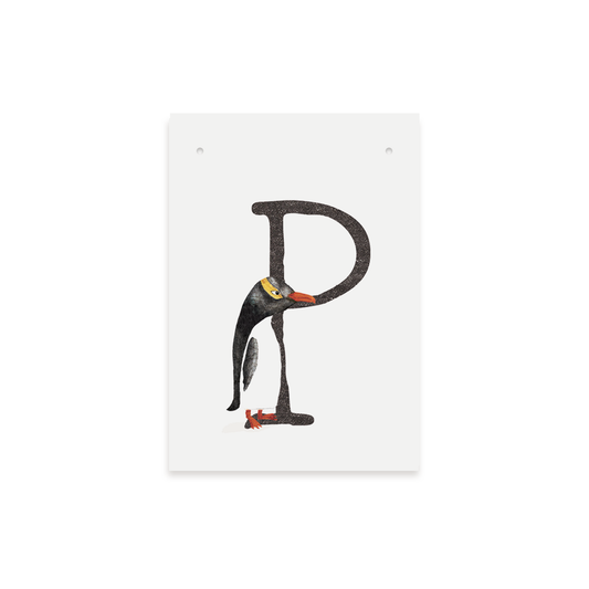Letterkaartje P van Pinguin